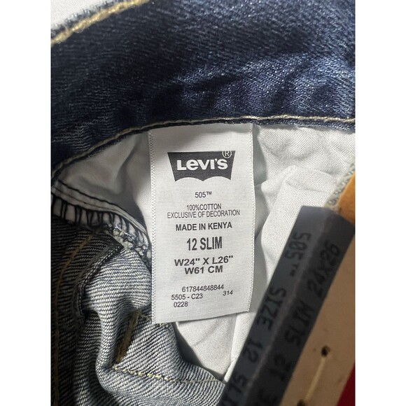 Levi's 505 Straight Leg Medium Wash Regular Fit Women’s Blue Jeans 12 Slim New - Picture 3 of 10